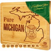 Wholesale - 15"x10" MICHIGAN BAMBOO CUTTING BOARD, UPC: 850009397362